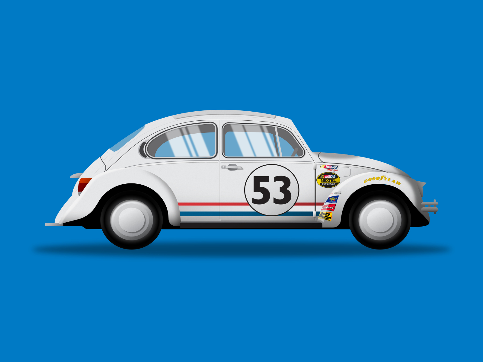 Download Herbie Fully Loaded Driving On Racetrack Wallpaper | Wallpapers.com