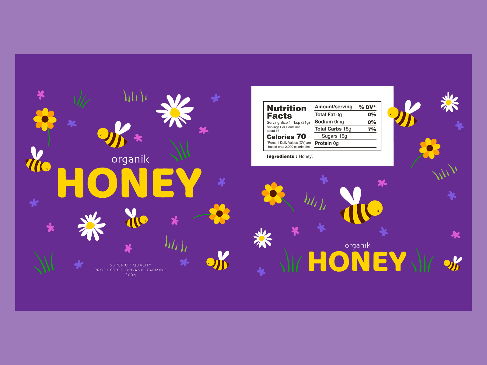 Organik Honey animation bee design honey illustration