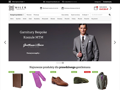 Miler Spirits&Style clean design ecommerce minial shop ui web webdesing white