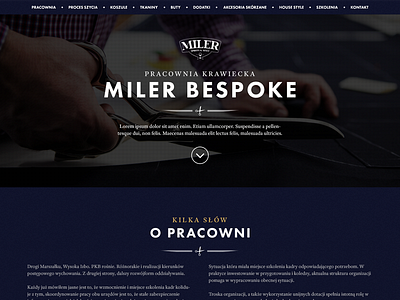 Pracownia Krawiecka Miler Bespoke bigbackground blue header hero heroimage tailor web website