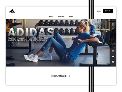 Adidas app branding figma minimal typography ui design ux vector web