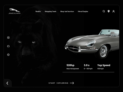 jaguar art branding design figma minimal typography ui ui design ux vector web