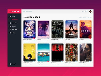 Movie Card - Cinematik app application dashboad design interface movie movie app user interface
