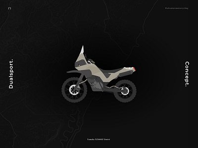 Dualsport Enduro Motorcycle Concept (Yamaha XT660Z Ténéré) adventure black concept design enduro flat flat design flat illustration illustration motorbike motorcycle vector
