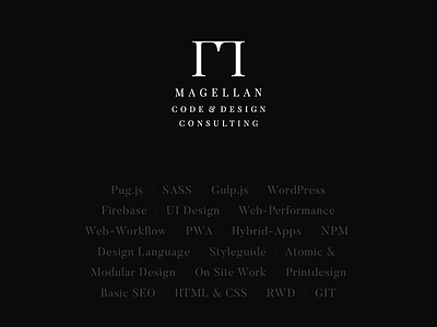 Branding my Portfolio: Magellan Code & Design Consulting brand branding ci cloud freelancer identity logo logodesign magellan service cloud skills