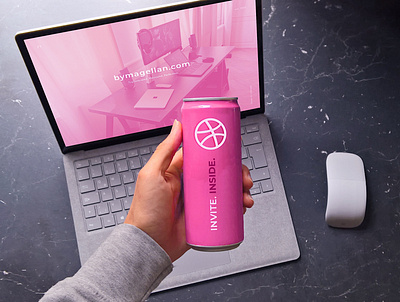 Dribbble Invite Drink! can dribbble drink invite invite giveaway pink prospect soda