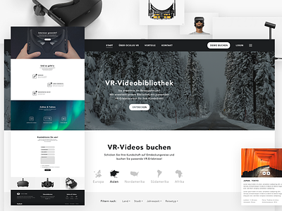 VR Travel Experiences - Daily UI Challenge 008 art direction black daily daily ui dailyui design design exploration landing page mockup oculus travel ui ui design virtual reality vr web web design website website concept website design