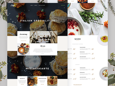 Italian Restaurant Theme - Daily UI Challenge 017 dailyui ecommerce food homepage landing page product restaurant theme ui website