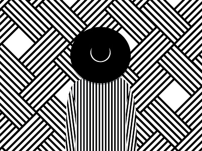 The Girl with a Beautiful Face black white face girl hat illustration minimal pattern shirt
