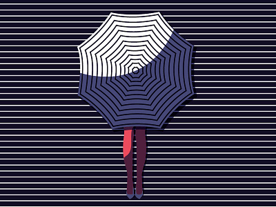 Rainy Days are coming art color fall girl graphic design illustration minimal optical pattern rain umbrella vector