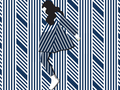 Dance like nobody's watching blue dance dancing girl illustration illustrator minimal moves pattern white