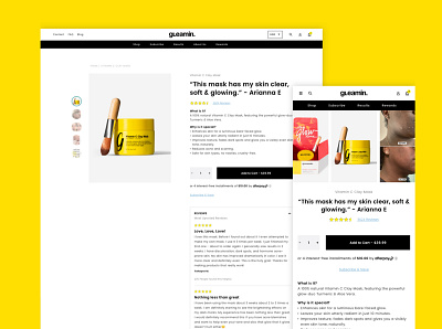 Gleamin Product Page ecommerce shopify ui user experience ux web design web development website