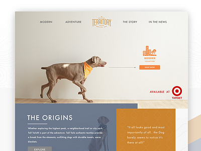 Original Territory Home Page animal dog ecommerce pet ui uiux ux web design