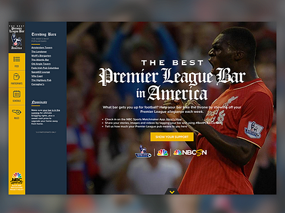 NBC Sports - Premier Soccer Leauge css development drupal html interface soccer ui user interface ux websites