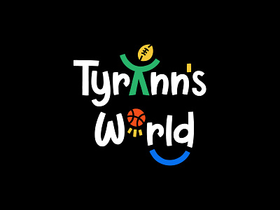 Tyrann’s World ball basketball branding children colorful cute flat friendly funny kids lettering logo logotype sport sports