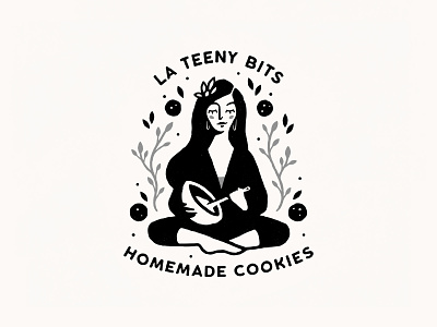 La Teeny Bits bake baker baking character cookies cooking cozy girl hand drawn handmade homemade illustration logo mascot meditation nature sweets woman yoga yum