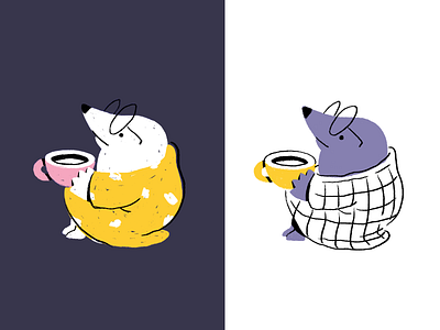 Relaxing Mole ☁️ animal cartoon character characterdesign coffee cold cozy cute drawing drinking flat hand drawn illustration lazy minimal mole relaxing tea texture weekend