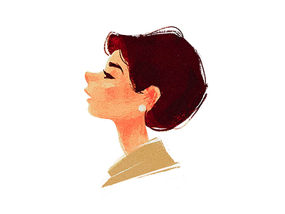 Audrey audrey character classic digital paint hepburn illustration paint portrait sketch