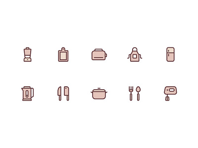 Kitchen Icons cooking flat icon icon set illustration kitchen line illustration