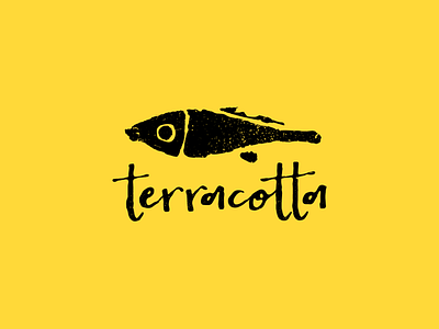 Terracotta character fish hand drawn illustration logo logocollaction logotype mascot texture