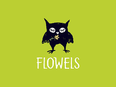 Flower Shop 🌿 character cute drawing flower hand drawn illustration logo logotype mascot owl owl logo