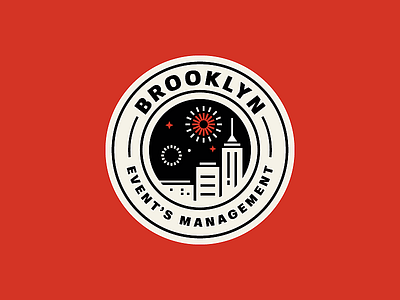 Brooklyn badge badgedesign branding brooklyn building city design event festival fireworks flat illustration logo logotype