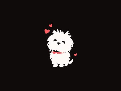 Maltese Dog animal character cute dog flat illustration logo mascot puppy