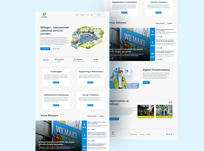 Concept redesign for Bilfinger animation clean creative landing page minimalistic ui ui design ux visual design web webdesign website wordpress website