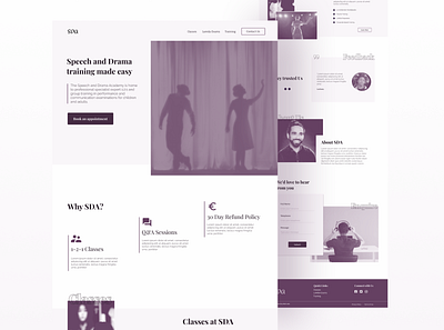 Redesign of SDA website. animation clean creative landing page minimalistic speech and drama website ui ui design ux visual design web webdesign website wordpress website