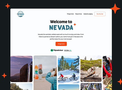 Nevada tourism website hero redesign landing page webdesign