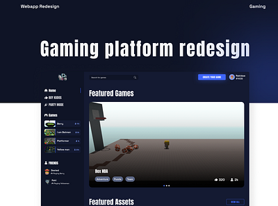 Gaming dashboard redesign productdesign