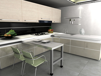 現代化廚房 3d model 3d modeling design