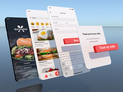 Best Breakfast App 3d model 3ds max app design figma icon illustration typography ui web
