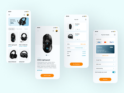 Checkout - Mobile app app checkout hardward it logitech ui ux