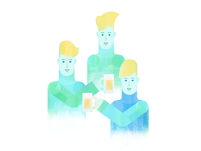 Blonde men + beer abstract color figures geometry illustration shapes texture