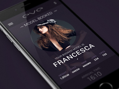 Eve App app design eve mobile ui model purple