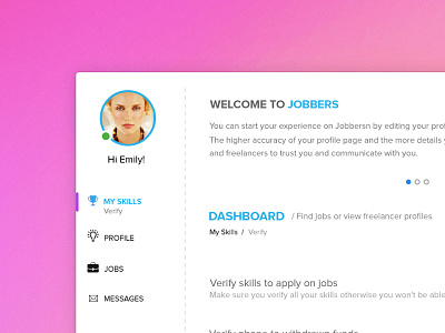 Jobbers dashboard freelancing interface ui web app