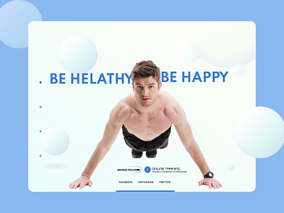 Fitness Trainer Landing page design flat typography ui ux web website