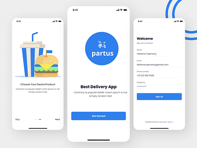Food Delivery App app design ui ux