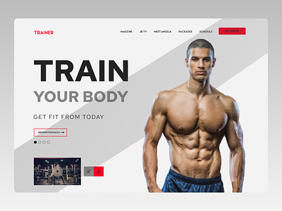 Fitness Trainer design minimal ui ux web