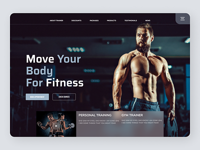 Fitness Trainer clean design minimal new online typography ui ux web website