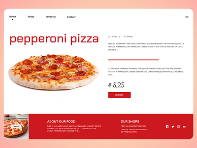 Pizza Online clean design minimal new online typography ui ux web website