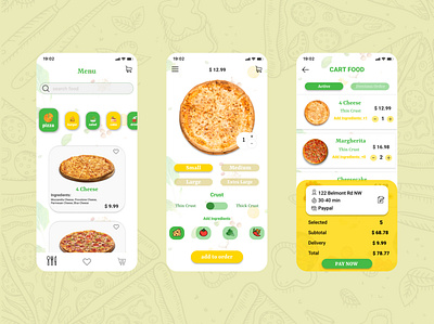 Delivery Food App app delivery design figma food mobile mobile design pizza ui ui design uiux ux