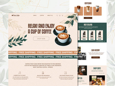 Coffee Shop Website branding cafe coffee coffeeshop design drinks figma homepage landing landingpage ui ui design uiux web website