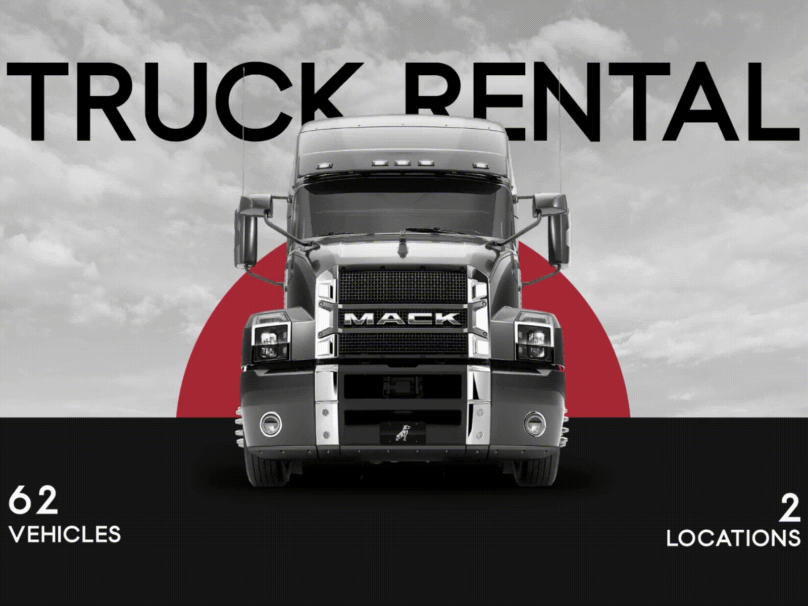 Animated landing page for truck rental adventure branding cargo clean design freight homepage inspiration logistics pick up shipment shipping transport transportation truck trucking ui van vehicle web design