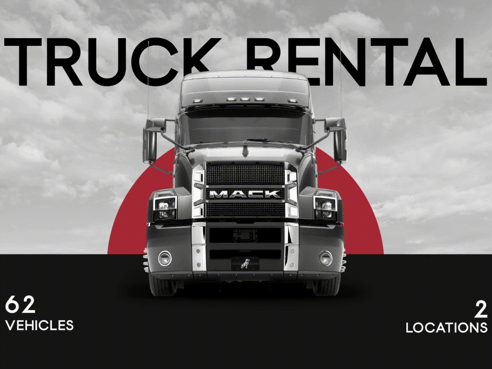Animated landing page for truck rental