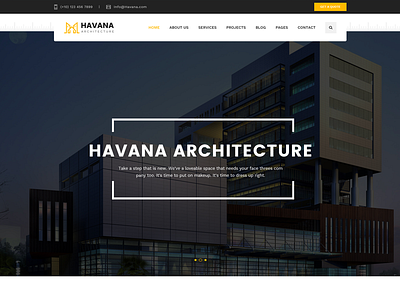 Home page for HAVANA Architecture theme architect architecture business