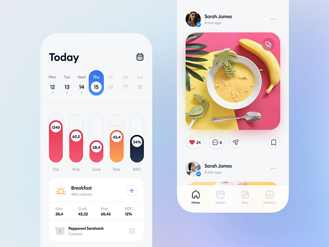 Calorie Counter App by Nozomi Health (ex Remdev) on Dribbble