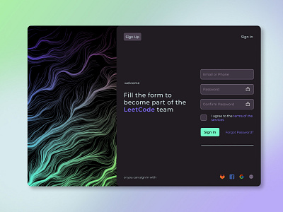 Sign In Page for LeetCode 001 dailyui design leetcode page singinpage ui ux