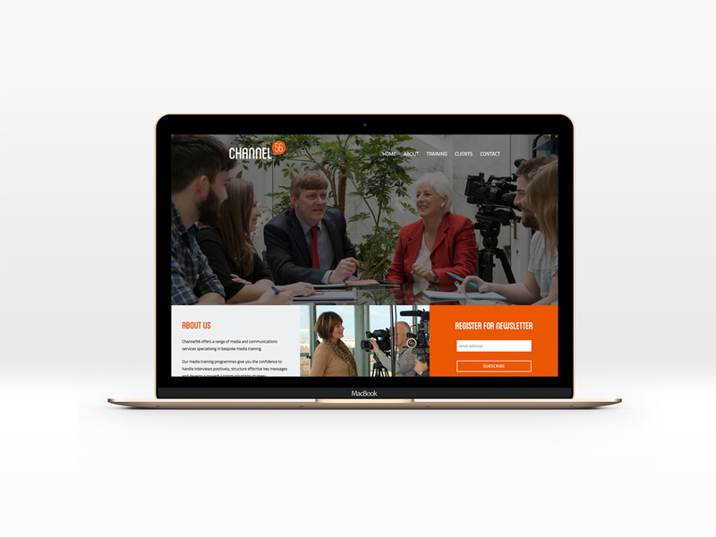 Channel56 design belfast media training wordpress ux ui responsive website